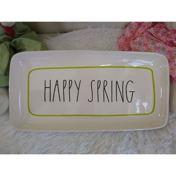 Rae Dunn Happy Spring Platter/Tray - Picture 3 of 8